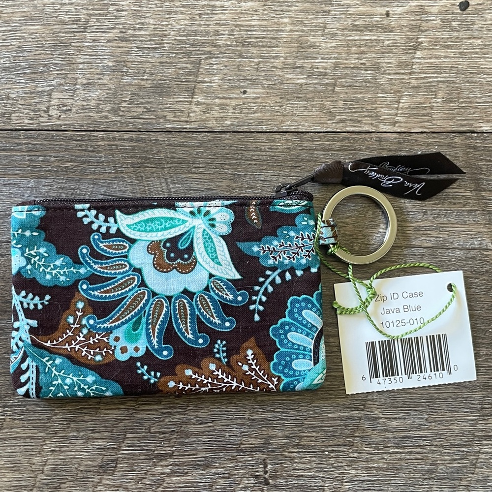 NWT Vera Bradley Java Blue Floral Zip ID Case - Picture 2 of 4